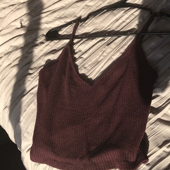 Brandy Melville Burgundy Ribbed Tank - Picture 2 of 5
